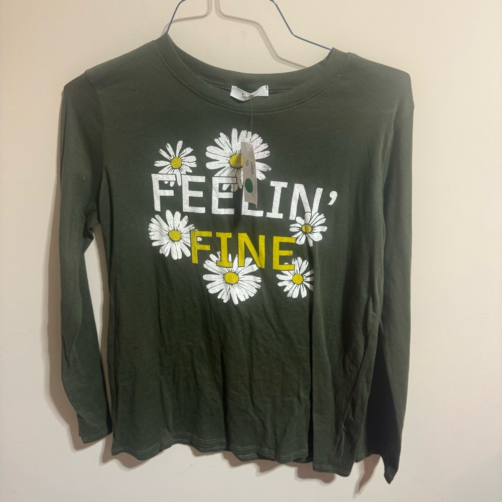 Tres bein green olive, long sleeve filling, fine size small